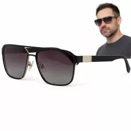 Okulary przeciwsłoneczne męskie Solano SS 10543A czarno złote TAC