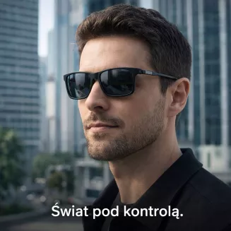 Męskie okulary czarne matowe clip-on polaryzacja ULTEM Solano CL90272A - 9