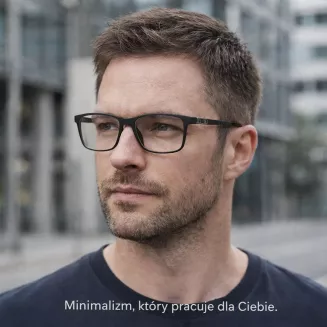 Męskie okulary czarne matowe clip-on polaryzacja ULTEM Solano CL90272A - 8