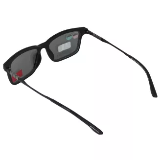 Męskie okulary czarne matowe clip-on polaryzacja ULTEM Solano CL90272A - 6