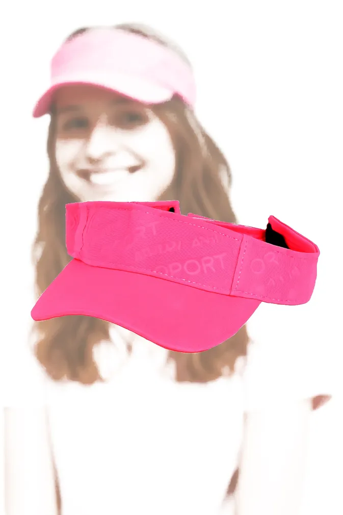 Różowy Daszek Damski na Lato Sportowy UV,Biegi i Rowery R248B Polar Fashion