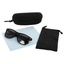 Polar Fashion 2140 Czarne Matowe Polaryzacyjne Okulary Przeciwsłoneczne Nerdy Wayfarer