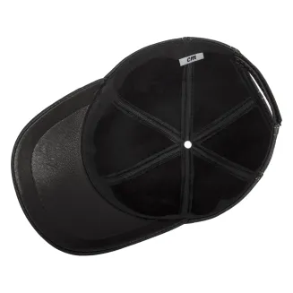 K207G Black Leather Baseball Cap - 3