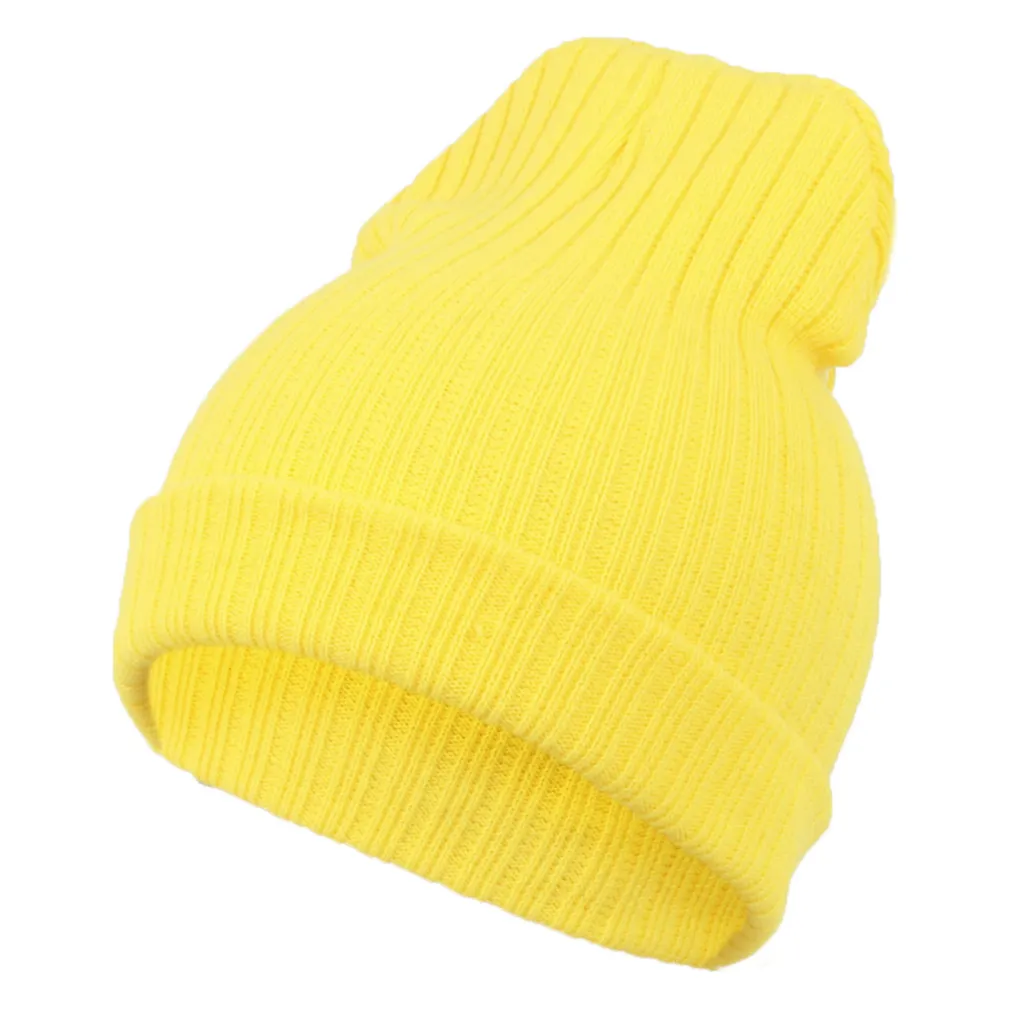 W243B Yellow Winter Hat Dwarf Smurf Striped Colorful