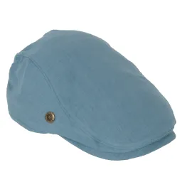 Turkusowy kaszkiet męski lniany r.57–61 – Polar Fashion K212B