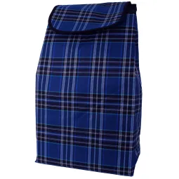 Torba Zakupowa T3B do Wózka 40L Krata Niebiesko-Czarna Polar Fashion