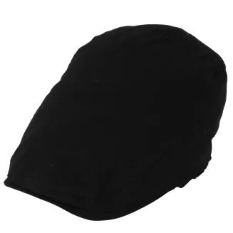 Kaszkiet Męski Czarny Lniany Flat Cap Letni Lekki Przewiewny 57-60 cm K309K - 4