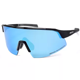 Arctica S340C czarne sportowe okulary rowerowe NIEBIESKA POWŁOKA REVO UV400 - 2