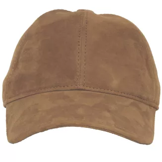 Zamszowa skórzana bejsbolówka męska nubuk ocieplana K295A Polar Fashion - 2