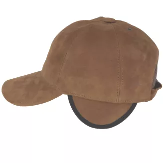 Zamszowa skórzana bejsbolówka męska nubuk ocieplana K295A Polar Fashion - 4