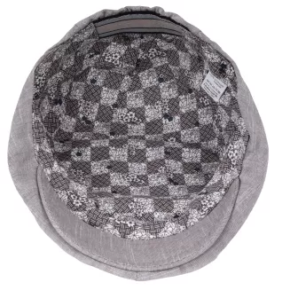 Kaszkiet męski bawełniany beżowy-szary flat cap letni lekki czapka K306C - 7