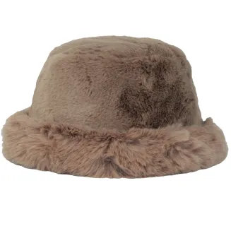 Damska Czapka Zimowa Futrzana W517C Polar Fashion Bucket Hat Brązowy - 2