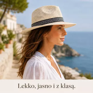 beżowy Stylowy Letni Kapelusz Panama – Polar Fashion R231C - 3