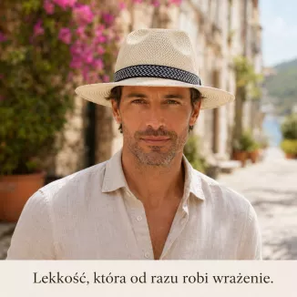 beżowy Stylowy Letni Kapelusz Panama – Polar Fashion R231C - 7