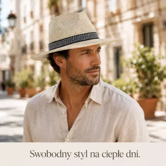 beżowy Stylowy Letni Kapelusz Panama – Polar Fashion R231C - 8