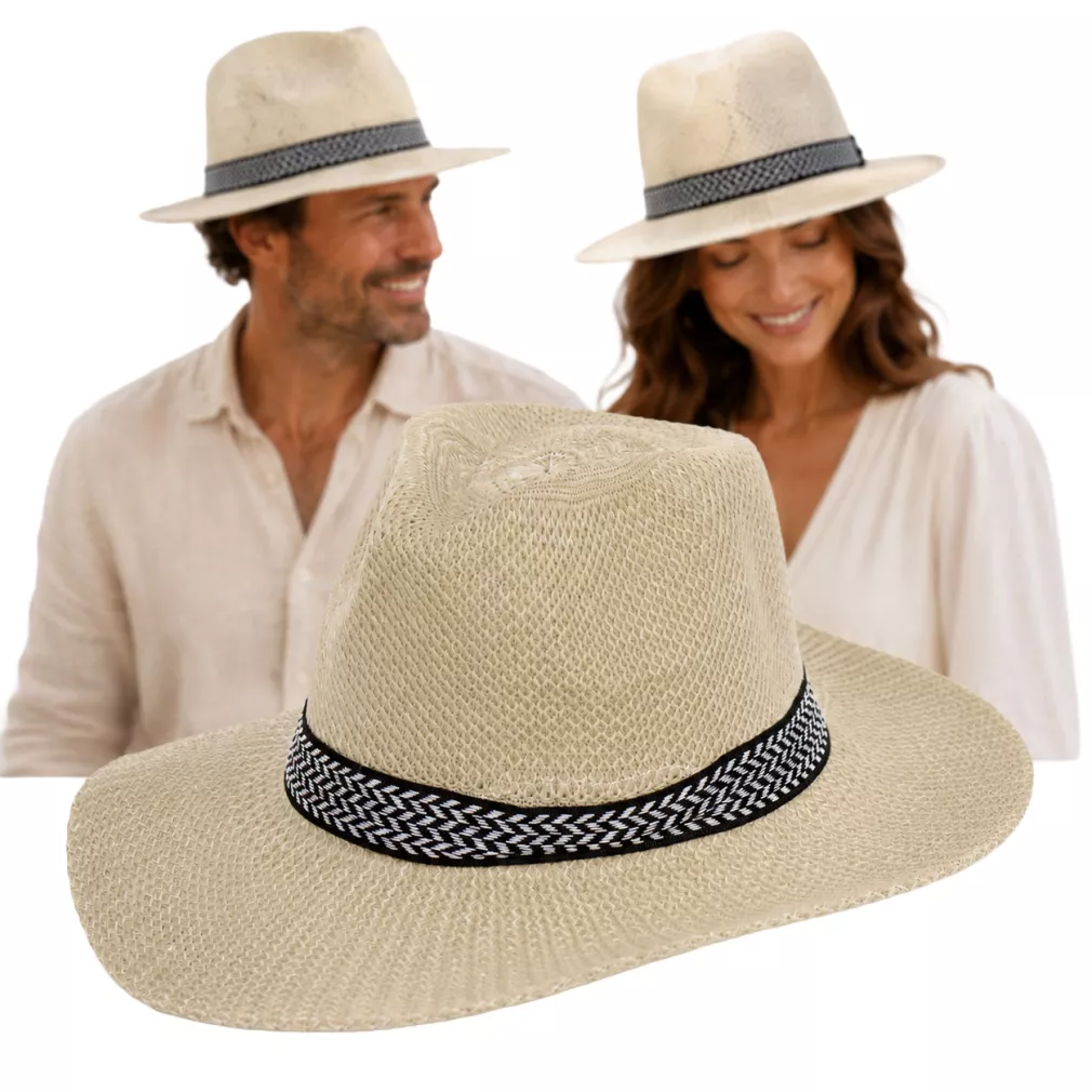 beżowy Stylowy Letni Kapelusz Panama – Polar Fashion R231C