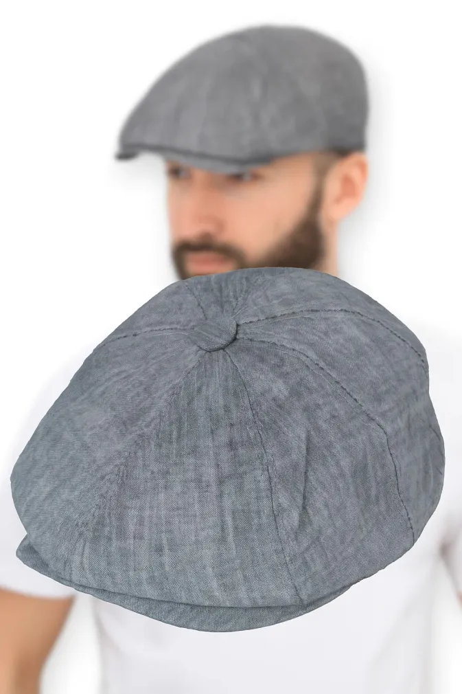 Stalowo niebieski Kaszkiet Peaky Blinders Shelby Męski K270A od PolarFashion