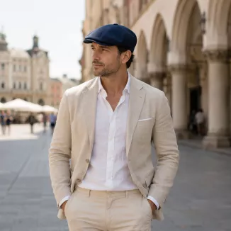 Kaszkiet Męski Gazeciarz Granatowy Letni Czapka Peaky Blinders Navy K313H - 6