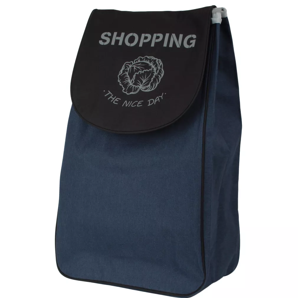 Impregnowana Torba zakupowa do wózka zakupowego 35L T4F granatowy melanż