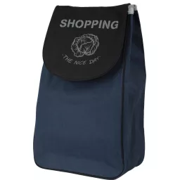 Impregnowana Torba zakupowa do wózka zakupowego 35L T4F granatowy melanż