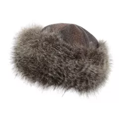 W164E Brown Striped Winter Hat Beanie Warm Haker