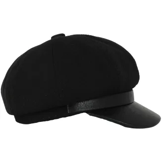 Stylowy Kaszkiet Damski Newsboy Czarny K290B Polar Fashion Klasa i Charakter - 3