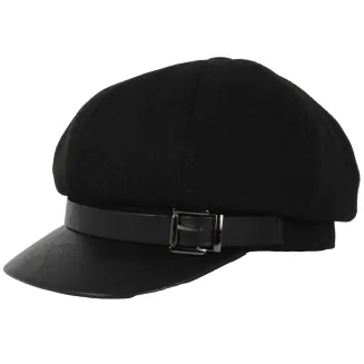 Stylowy Kaszkiet Damski Newsboy Czarny K290B Polar Fashion Klasa i Charakter - 2