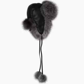 Pilotka damska skórzana zimowa z naturalnym futrem Polar Fashion W526C L/XL - 2