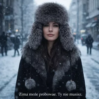 Pilotka damska skórzana zimowa z naturalnym futrem Polar Fashion W526C L/XL - 7