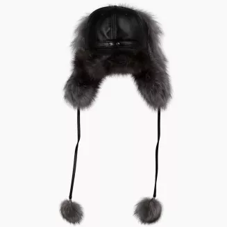 Pilotka damska skórzana zimowa z naturalnym futrem Polar Fashion W526C L/XL - 5