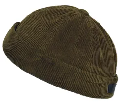Khaki Krótka leonka czapka dokerka bez daszka wywijana FISHERMAN K262C
