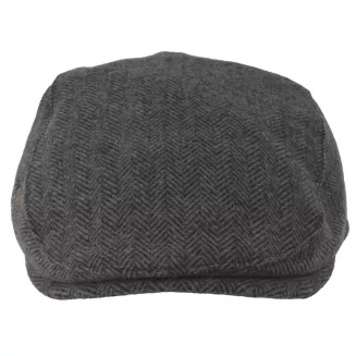 Kaszkiet Męski Grafitowy Jodełka z Wełną Ocieplany Klasyczny Flat Cap K323A - 3
