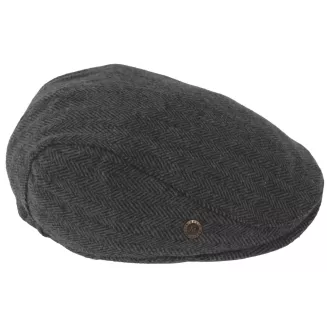 Kaszkiet Męski Grafitowy Jodełka z Wełną Ocieplany Klasyczny Flat Cap K323A - 6