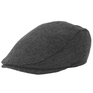 Kaszkiet Męski Grafitowy Jodełka z Wełną Ocieplany Klasyczny Flat Cap K323A - 5