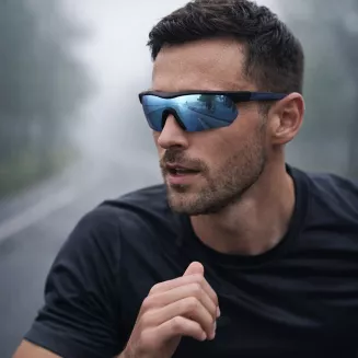Biegowe trekkingowe sportowe czarne  okulary UV400 Silver  Solano SP60030B - 4