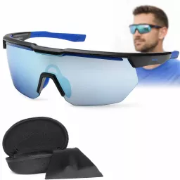 Biegowe trekkingowe sportowe czarne  okulary UV400 Silver  Solano SP60030B