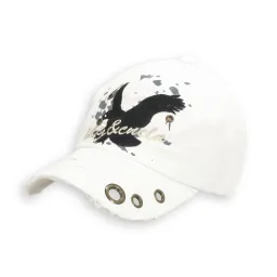 K11A Biała Bawełniana czapka bejsbolówka