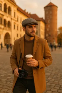 Kaszkiet Męski Zimowy K283 Beżowo-Brązowy Peaky Blinders Polar Fashion - 6
