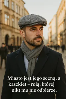 Kaszkiet Męski Peaky Blinders K277A Pepitka Ocieplany 57–59 cm PolarFashion - 7