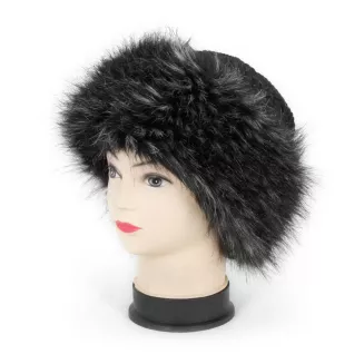 W168C Czarno-szara Czapka zimowa toczek niegryząca ciepła - 2