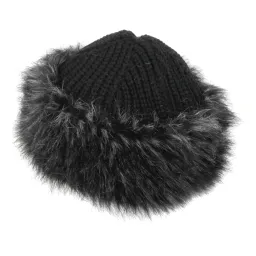 W168C Czarno-szara Czapka zimowa toczek niegryząca ciepła