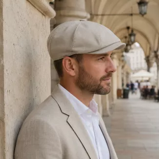 Kaszkiet Męski Gazeciarz Beżowy Szary Letnia Czapka Peaky Blinders K313G - 7