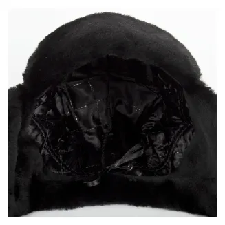 W448H Winter Long-Eared Pilot Hat Made Of Natural Leather - 6