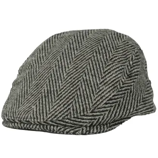 Stylowy Kaszkiet Męski Ocieplany w Jodełkę Szary K279 Polar Fashion & Klasa - 2