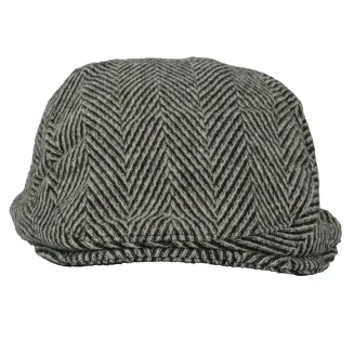 Stylowy Kaszkiet Męski Ocieplany w Jodełkę Szary K279 Polar Fashion & Klasa - 3