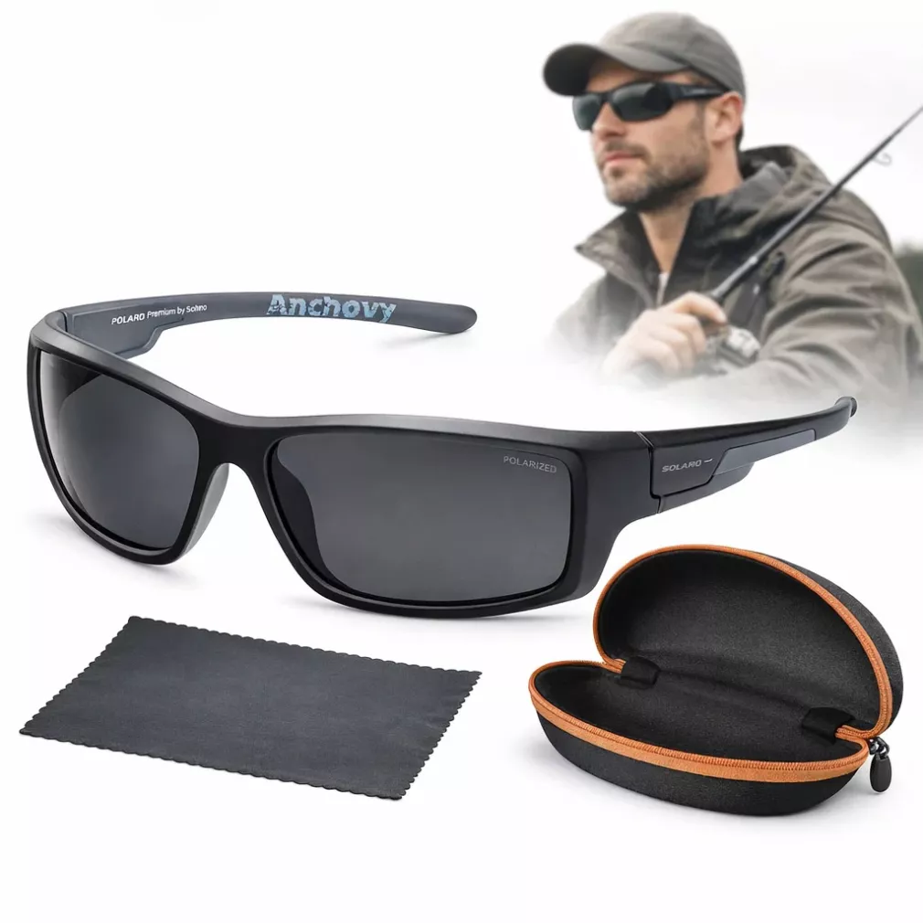 Czarne Okulary Polaryzacyjne Solano Fishing FL20069B na Ryby do Auta UV400