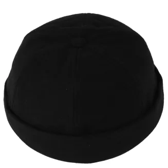 Czapka Bez Daszka Dokerka Leonka Fisherman Czarna Flanelowa Unisex K263K - 4