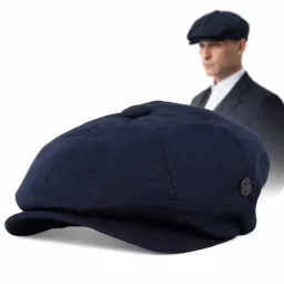 Kaszkiet Męski Gazeciarz Granatowy Shelby Peaky Blinders Letni K308G 57-59