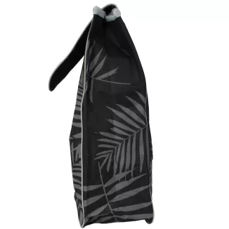 Impregnowana Torba zakupowa do wózka czarna w liście palmowe usztywniana T4H - 2