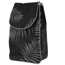 Impregnowana Torba zakupowa do wózka czarna w liście palmowe usztywniana T4H